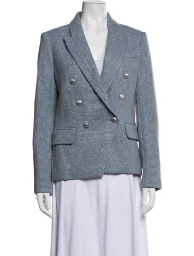 Pre-owned L'agence Tweed Pattern Blazer W/ Tags In Blue