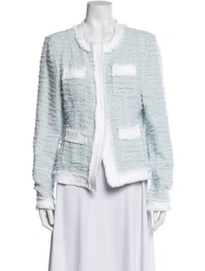 Pre-owned L'agence Tweed Pattern Blazer W/ Tags In Blue