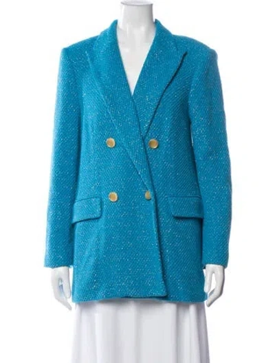 Pre-owned L'agence Tweed Pattern Blazer W/ Tags In Blue