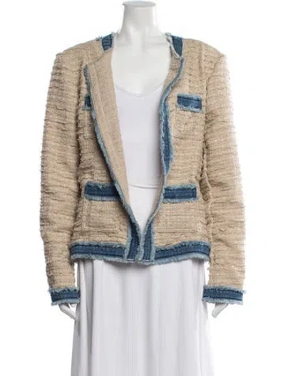 Pre-owned L'agence Tweed Pattern Blazer W/ Tags In Neutral