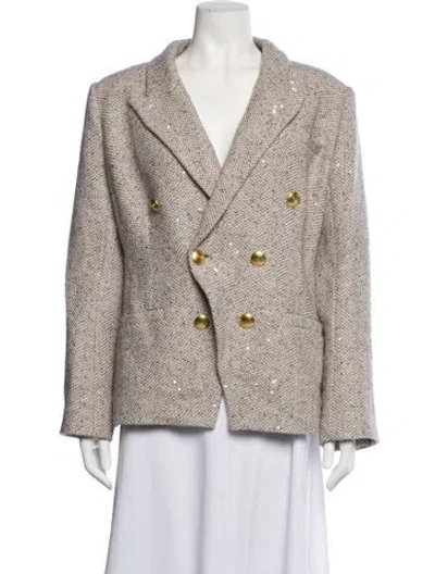 Pre-owned L'agence Tweed Pattern Blazer W/ Tags In Neutrals