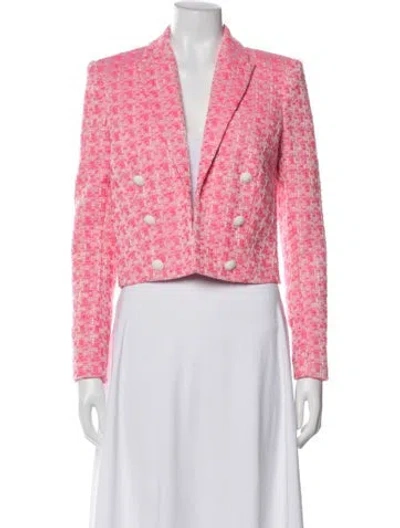 Pre-owned L'agence Tweed Pattern Blazer W/ Tags In Pink