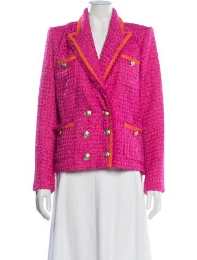 Pre-owned L'agence Tweed Pattern Blazer W/ Tags In Pink