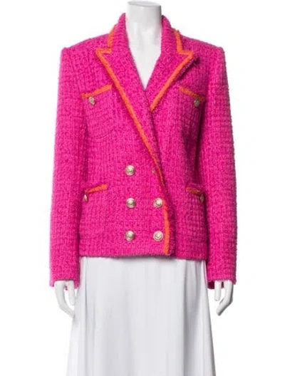 Pre-owned L'agence Tweed Pattern Blazer W/ Tags In Pink