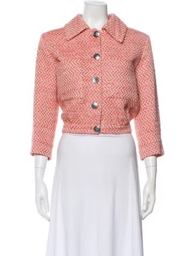 Pre-owned L'agence Tweed Pattern Cape W/ Tags In Pink