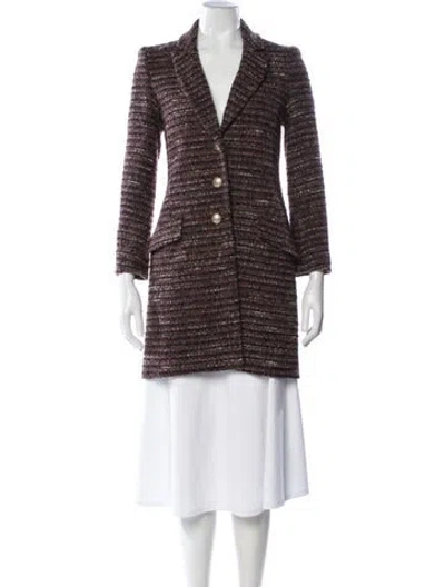 Pre-owned L'agence Tweed Pattern Coat In Brown