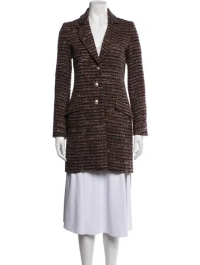 Pre-owned L'agence Tweed Pattern Coat In Red