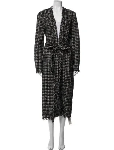 Pre-owned L'agence Tweed Pattern Coat W/ Tags In Black