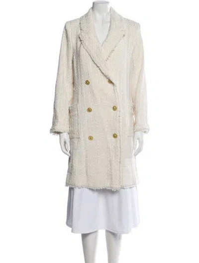 Pre-owned L'agence Tweed Pattern Coat W/ Tags In White