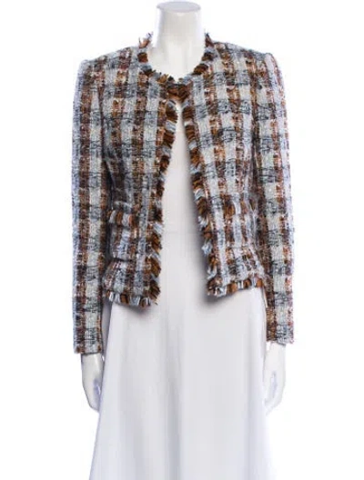 Pre-owned L'agence Tweed Pattern Evening Jacket