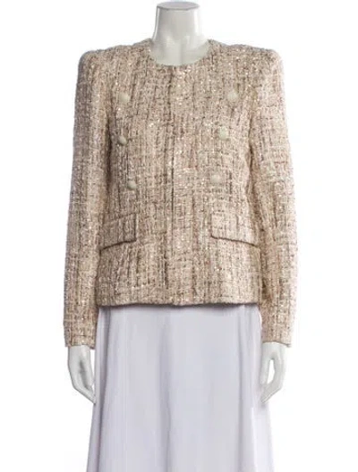 Pre-owned L'agence Tweed Pattern Evening Jacket