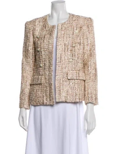 Pre-owned L'agence Tweed Pattern Evening Jacket