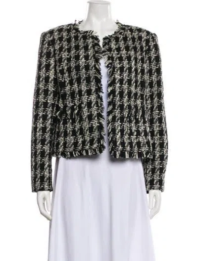 Pre-owned L'agence Tweed Pattern Evening Jacket In Black