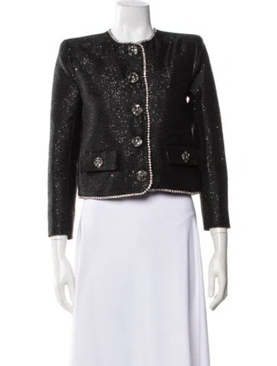 Pre-owned L'agence Tweed Pattern Evening Jacket In Black