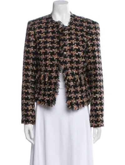 Pre-owned L'agence Tweed Pattern Evening Jacket In Black