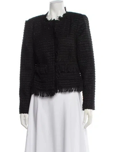 Pre-owned L'agence Tweed Pattern Evening Jacket In Black