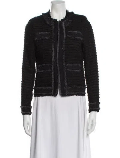 Pre-owned L'agence Tweed Pattern Evening Jacket In Black