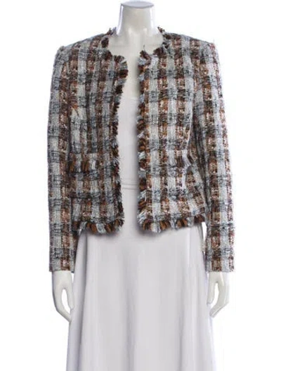 Pre-owned L'agence Tweed Pattern Evening Jacket In Black