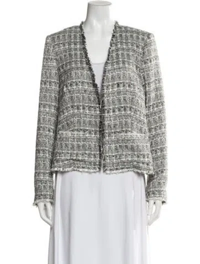 Pre-owned L'agence Tweed Pattern Evening Jacket In Gray