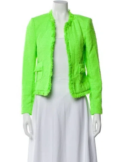 Pre-owned L'agence Tweed Pattern Evening Jacket In Green