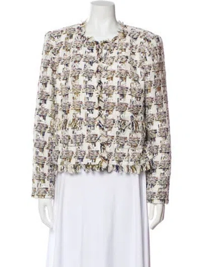 Pre-owned L'agence Tweed Pattern Evening Jacket In Multi