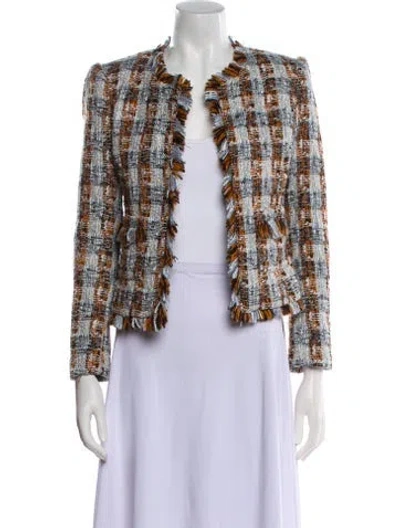 Pre-owned L'agence Tweed Pattern Evening Jacket In Multi