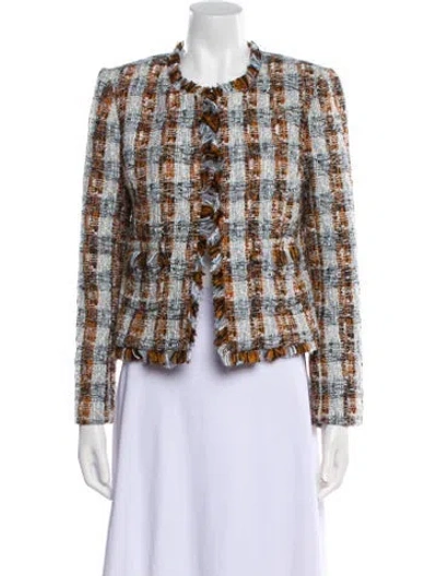 Pre-owned L'agence Tweed Pattern Evening Jacket In Multi