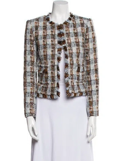 Pre-owned L'agence Tweed Pattern Evening Jacket In Multi