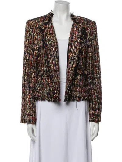 Pre-owned L'agence Tweed Pattern Evening Jacket In Multi
