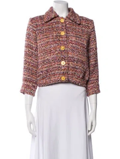 Pre-owned L'agence Tweed Pattern Evening Jacket In Multi
