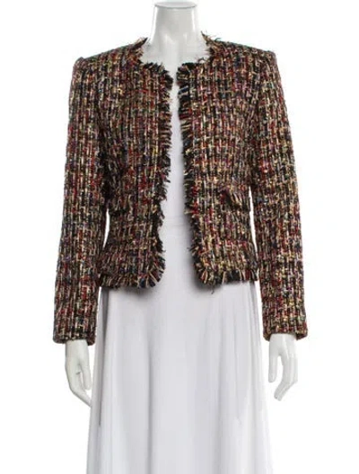 Pre-owned L'agence Tweed Pattern Evening Jacket In Multi