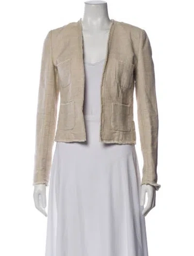 Pre-owned L'agence Tweed Pattern Evening Jacket In Neutral