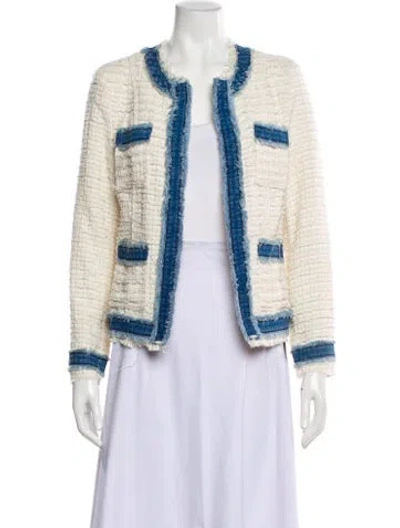 Pre-owned L'agence Tweed Pattern Evening Jacket In Neutral