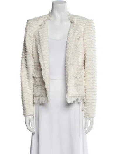 Pre-owned L'agence Tweed Pattern Evening Jacket In Neutral