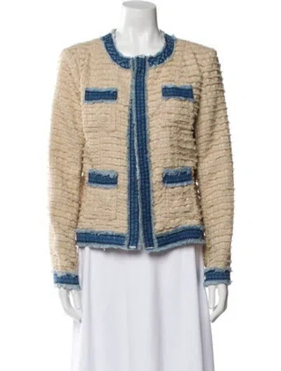 Pre-owned L'agence Tweed Pattern Evening Jacket In Neutral