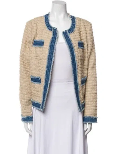 Pre-owned L'agence Tweed Pattern Evening Jacket In Neutral