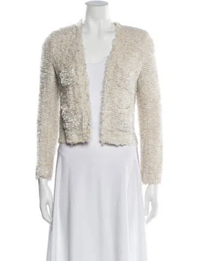 Pre-owned L'agence Tweed Pattern Evening Jacket In Neutral