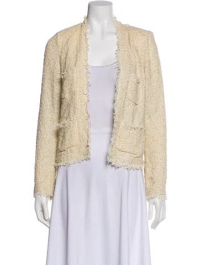Pre-owned L'agence Tweed Pattern Evening Jacket In Neutral