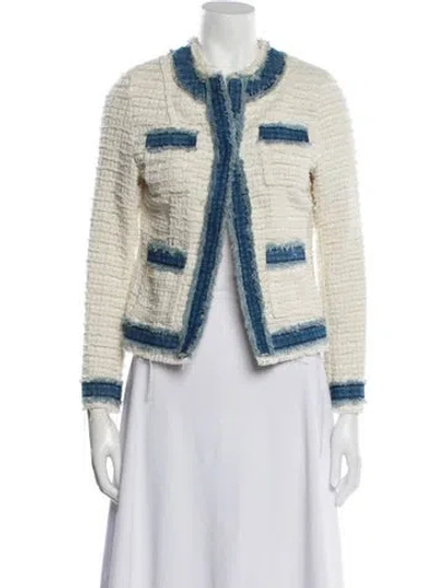 Pre-owned L'agence Tweed Pattern Evening Jacket In Neutral