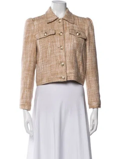 Pre-owned L'agence Tweed Pattern Evening Jacket In Neutral