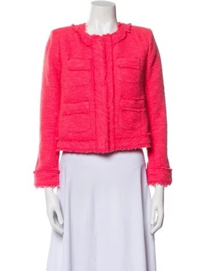 Pre-owned L'agence Tweed Pattern Evening Jacket In Pink