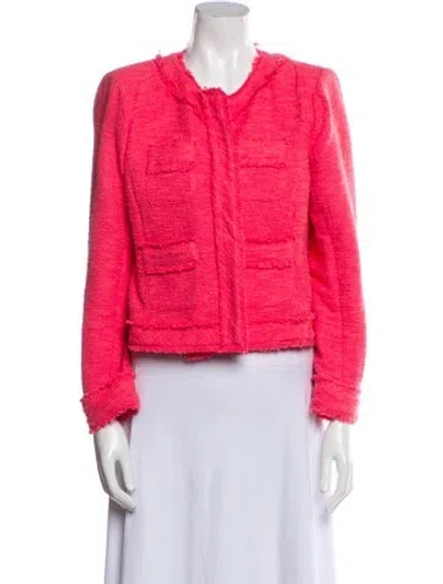 Pre-owned L'agence Tweed Pattern Evening Jacket In Pink