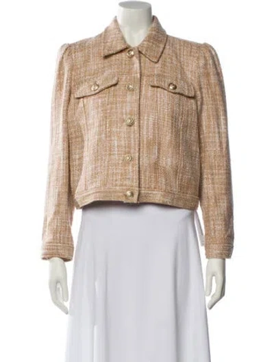 Pre-owned L'agence Tweed Pattern Evening Jacket In Pink