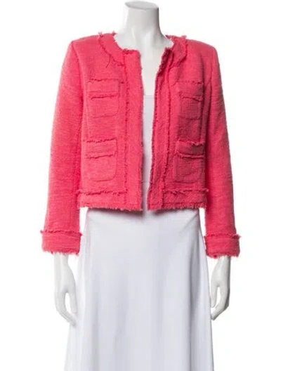 Pre-owned L'agence Tweed Pattern Evening Jacket In Pink