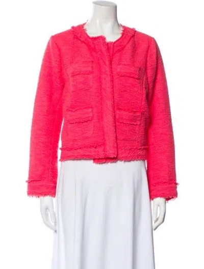 Pre-owned L'agence Tweed Pattern Evening Jacket In Pink
