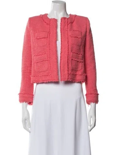 Pre-owned L'agence Tweed Pattern Evening Jacket In Pink