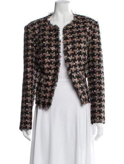 Pre-owned L'agence Tweed Pattern Evening Jacket W/ Tags In Black