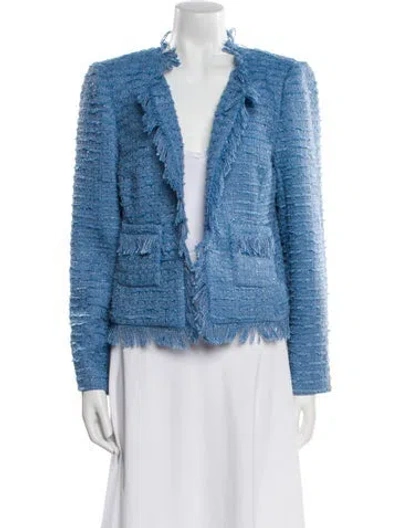 Pre-owned L'agence Tweed Pattern Evening Jacket W/ Tags In Blue