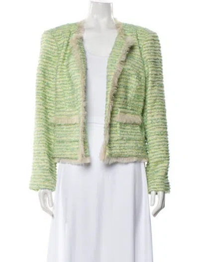 Pre-owned L'agence Tweed Pattern Evening Jacket W/ Tags In Green