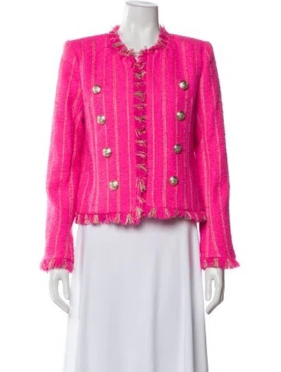 Pre-owned L'agence Tweed Pattern Evening Jacket W/ Tags In Pink